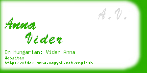 anna vider business card